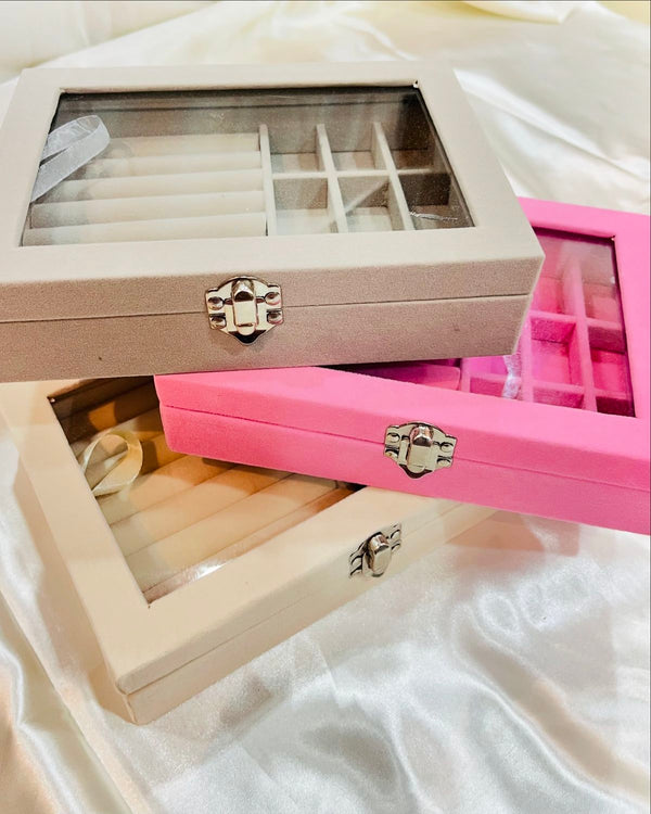 Elegant Velvet Jewelry Organizer Box