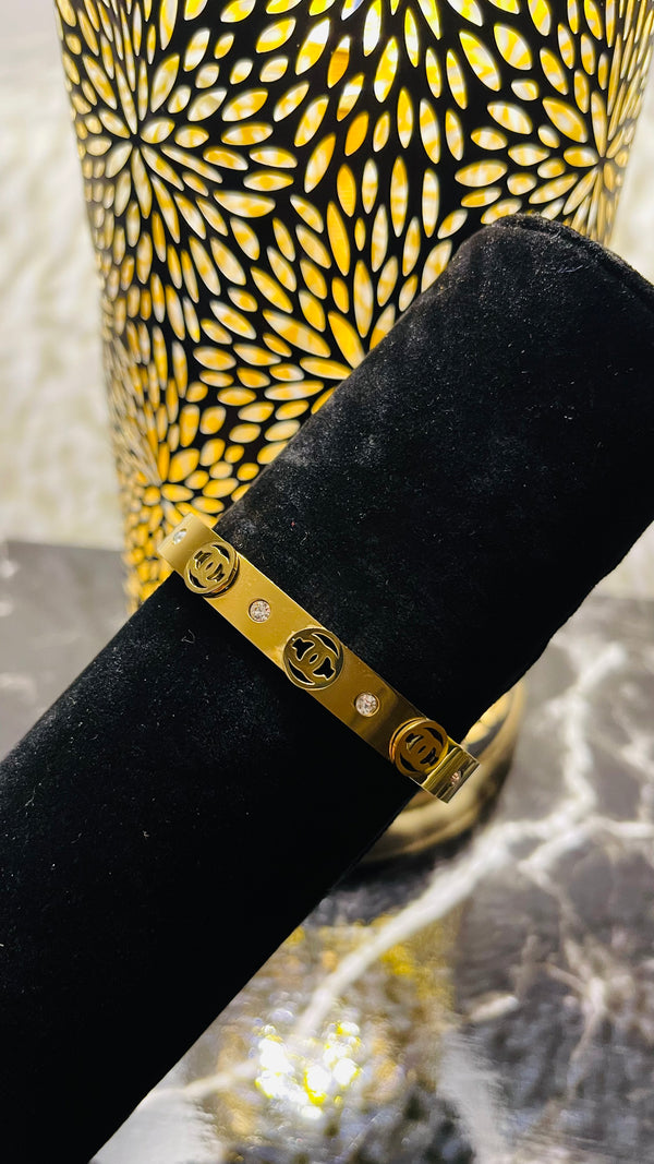Chanel-Inspired Gold Bangle