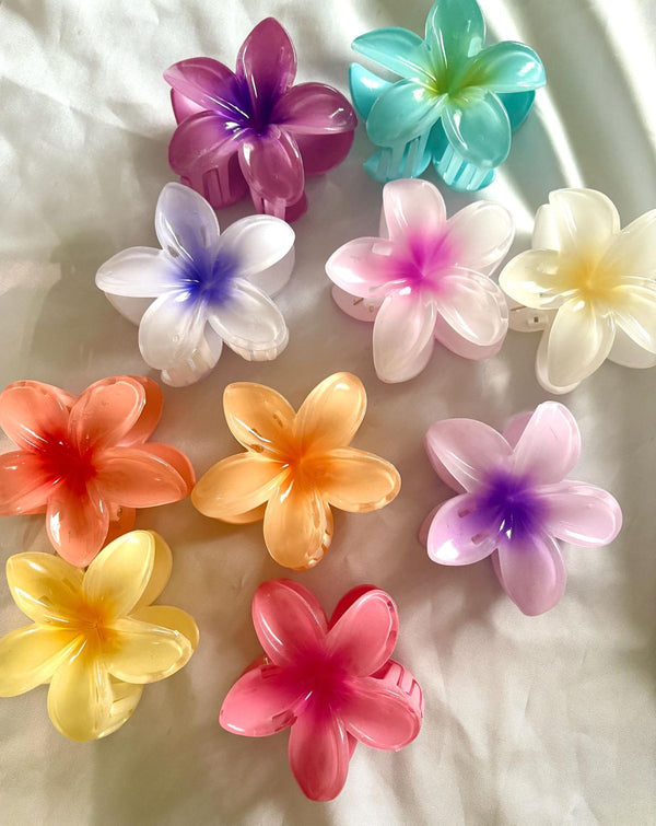 🌼 Tropical Plumeria Hair Clip – Vibrant Floral Accessory