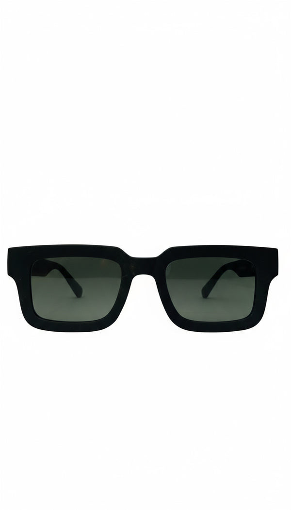 Matte Black Square Sunglasses
