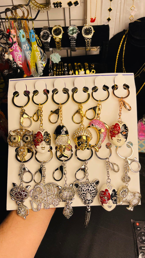 Sparkling Enamel & Rhinestone Keychains 💫