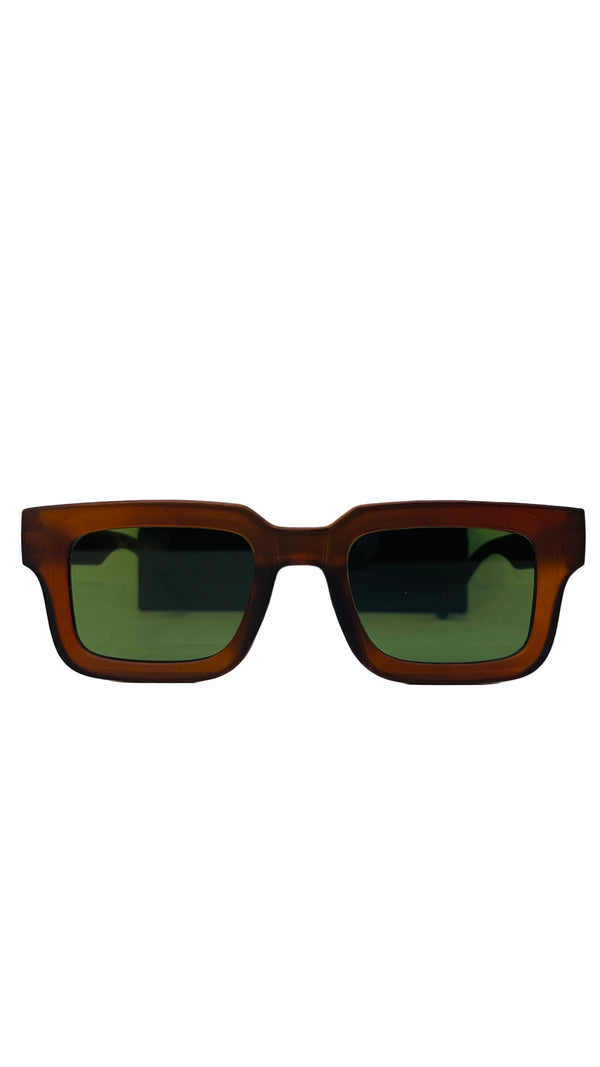 Matte Brown Square Sunglasses