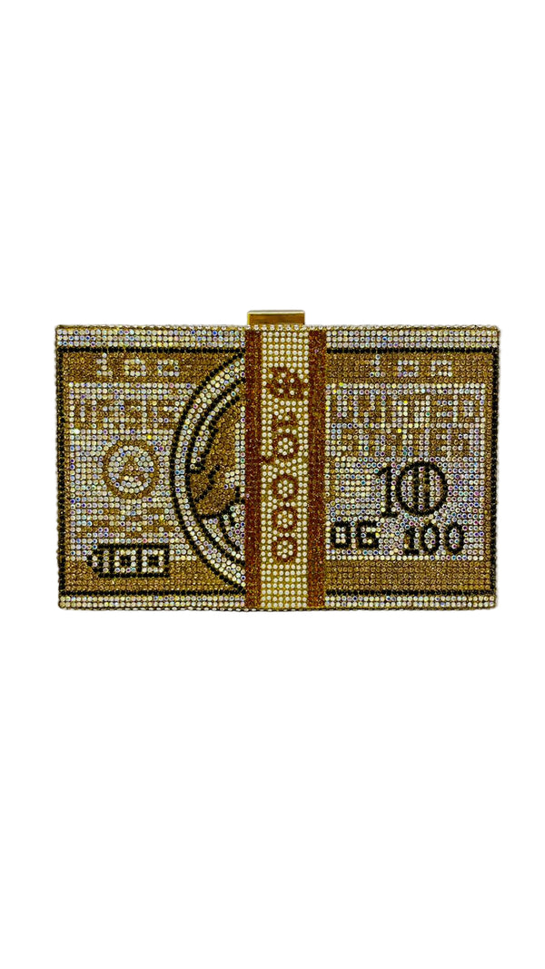 Dollar Quilted Shoulder Bag with chain straps