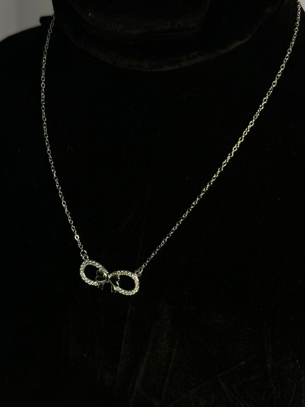 Sparkling Silver Infinity and Heart Necklace - Symbol of Everlasting Love